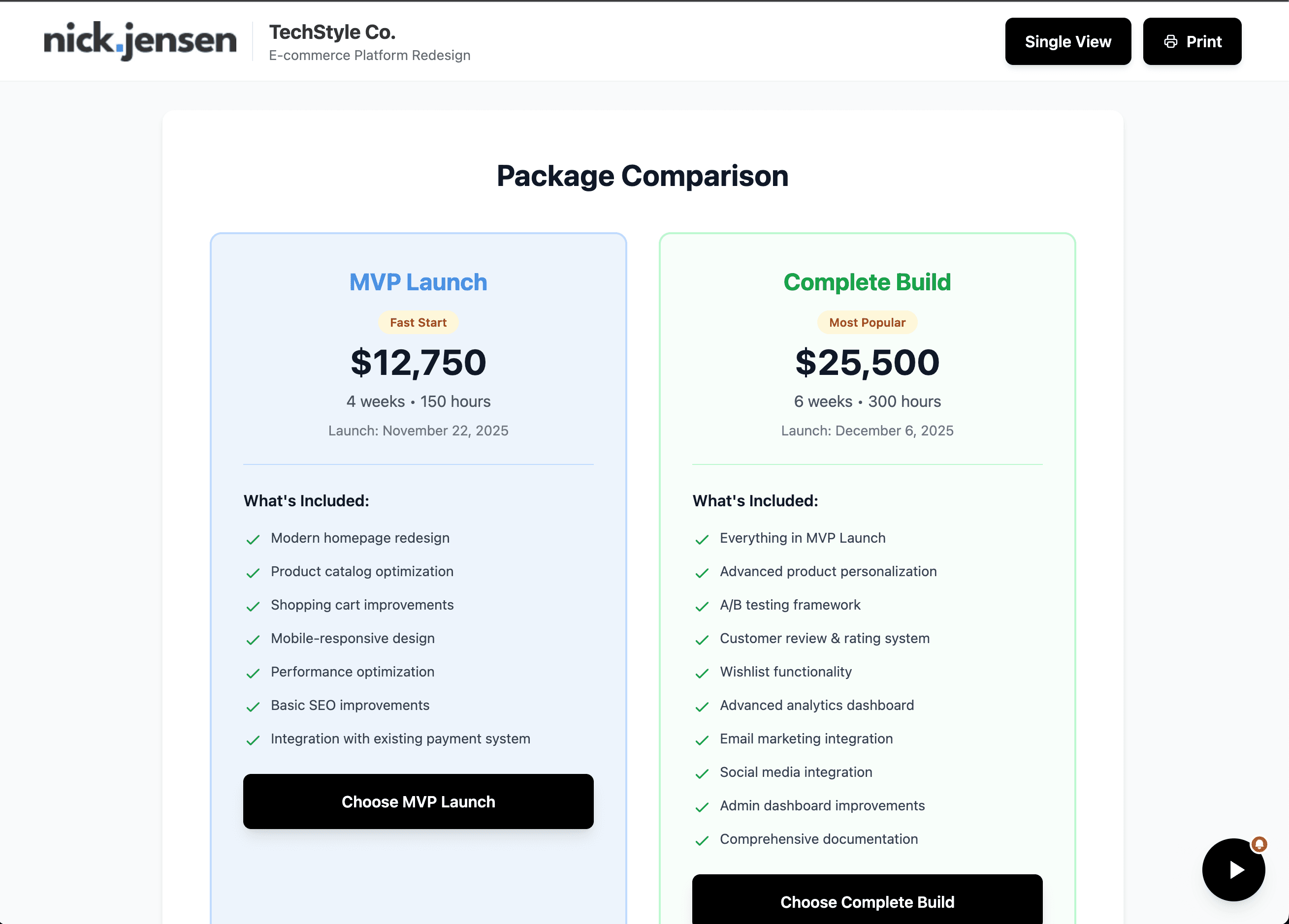 Proposal system with Sanity CMS